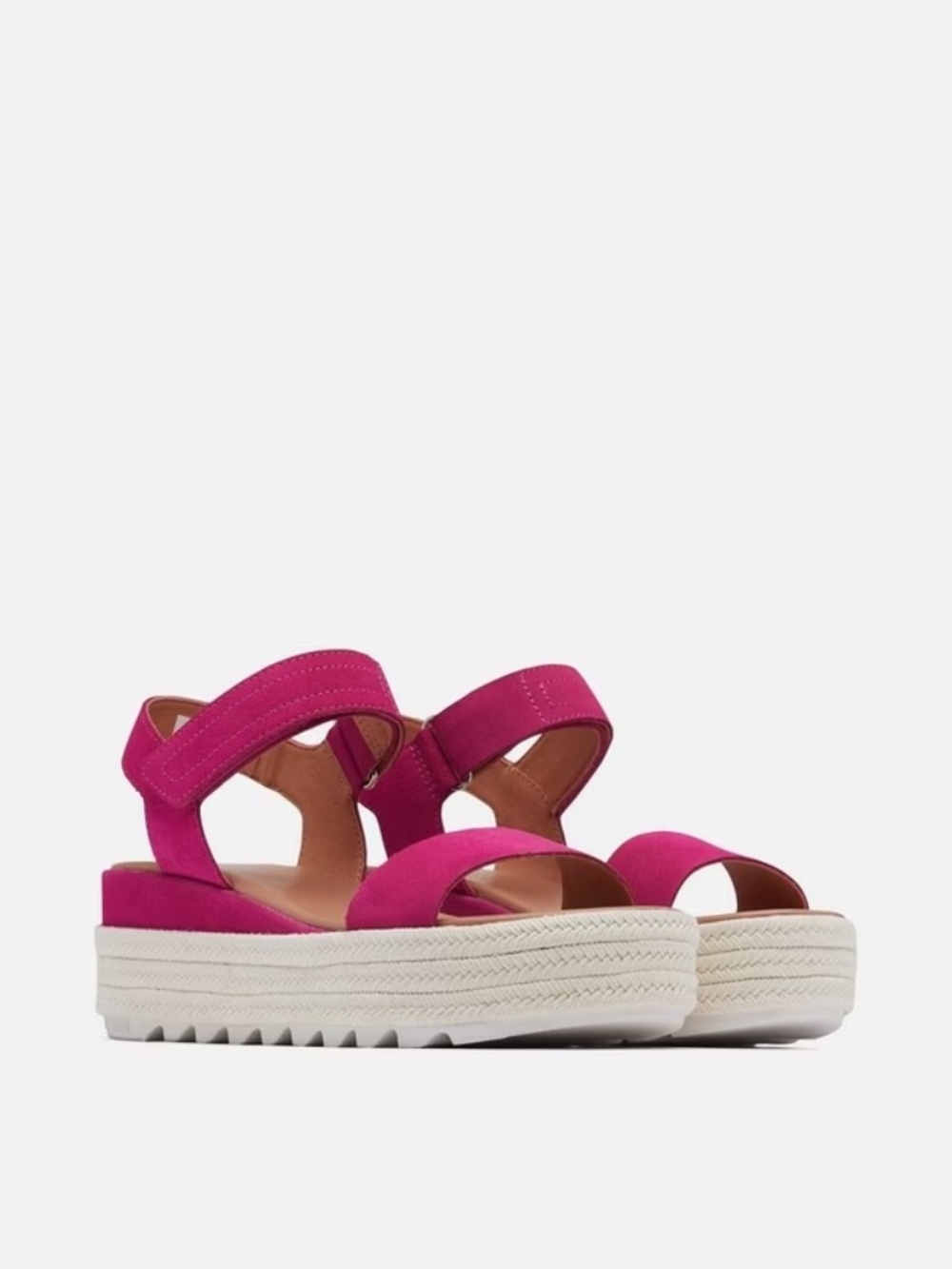 SOREL Women's Cameron Espadrille Wedge Flatform Sandals in Fuchsia Fizz - Picture 10 of 13